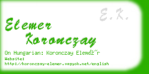 elemer koronczay business card